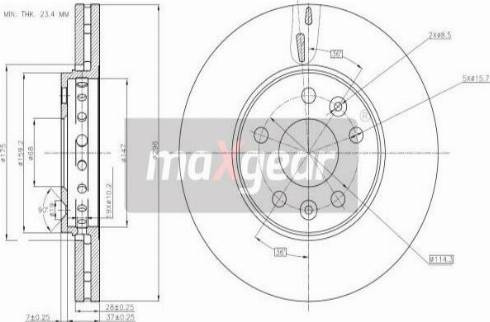 Disc frana OPEL VIVARO B (X82) 06.2014 - Maxgear 19-3241