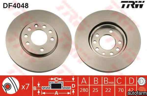 Disc frana OPEL ZAFIRA B Van TRW DF4048