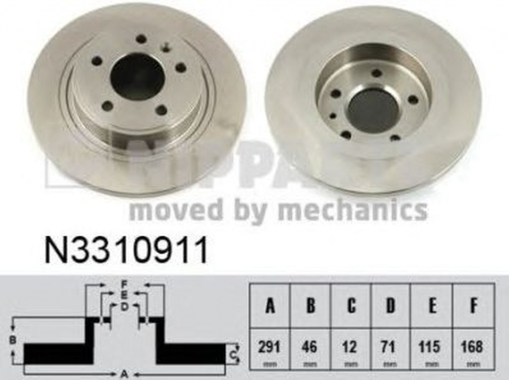 Disc frana OPEL ZAFIRA TOURER C P12 NIPPARTS N3310911