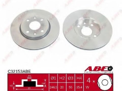 Disc frana PEUGEOT 107 (2005 - 2016) ABE C32153ABE piesa NOUA