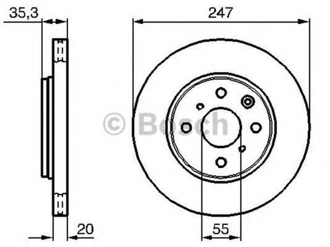 Disc frana PEUGEOT 107 BOSCH 0986479239