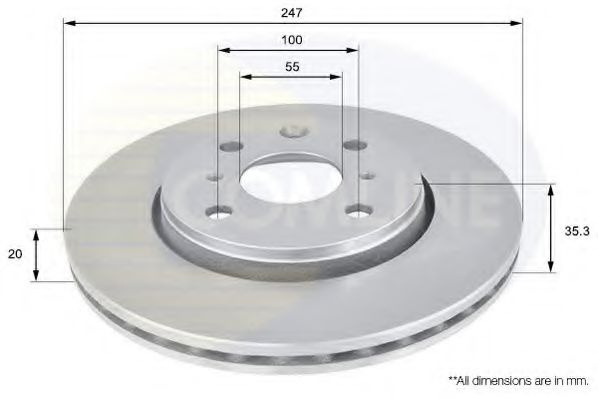 Disc frana PEUGEOT 108 (2014 - 2016) COMLINE ADC15