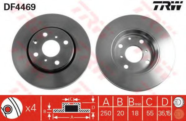 Disc frana PEUGEOT 108 (2014 - 2016) QWP WBD321