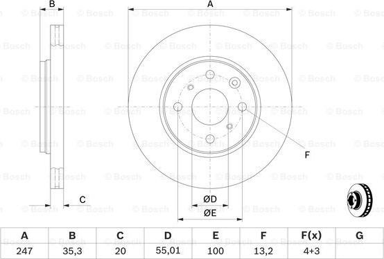 Disc frana PEUGEOT 206 CC (2D), Сabrioletă, 09.2000 - 12.2008 BOSCH 0 986 479 B91