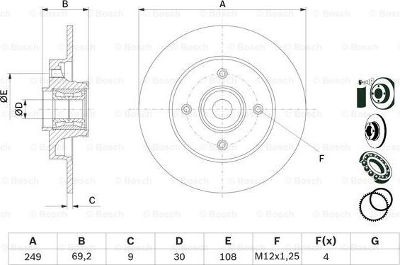 Disc frana PEUGEOT 207 CC (WD_), Сabrioletă, 02.2007 - 01.2015 BOSCH 0 986 479 275