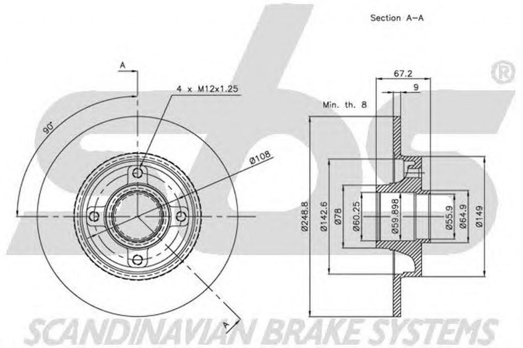 Disc frana PEUGEOT 307 3A C sbs 1815201939