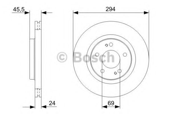 Disc frana PEUGEOT 4007 (GP) (2007 - 2016) BOSCH 0