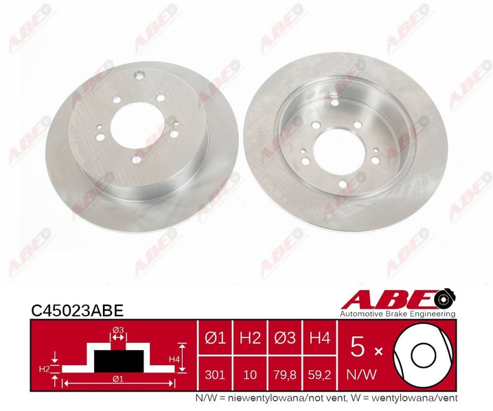 Disc frana PEUGEOT 4008 Producator ABE C45023ABE