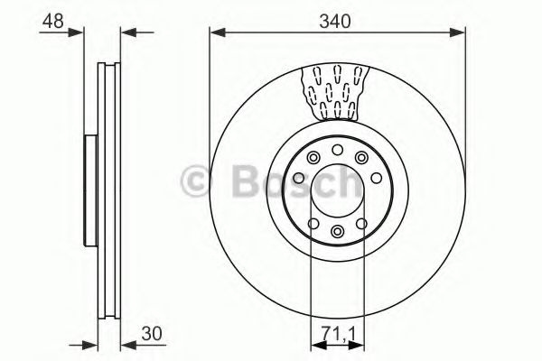 Disc frana PEUGEOT 508 (2010 - 2016) BOSCH 0 986 4