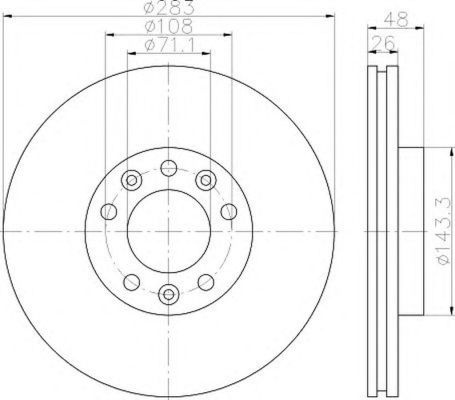 Disc frana PEUGEOT 508 SW HELLA 8DD355117341