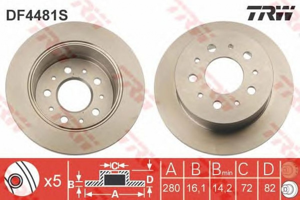 Disc frana PEUGEOT BOXER bus 230P TRW DF4481S