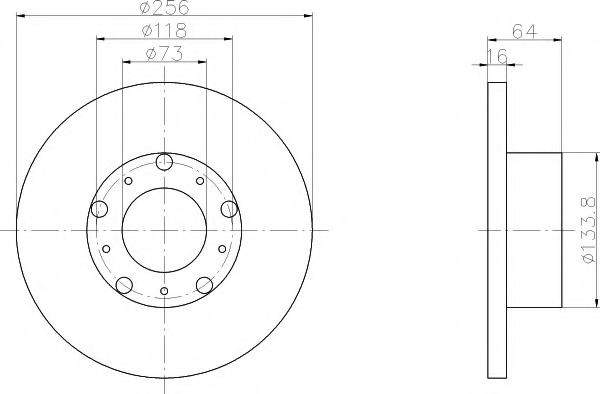 Disc frana PEUGEOT J5 bus (280P), Citroen C25 bus (280_, 290_), FIAT DUCATO caroserie (290) - HELLA PAGID 8DD 355 101-121