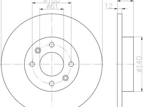 Disc frana plin punte fata RENAULT Twingo III Hatchback (BCM) (An fabricatie 09.2014 - ..., 65 - 73 CP, Benzina) - Cod intern: W20140634 - LIVRARE DIN STOC in 24 ore!!!