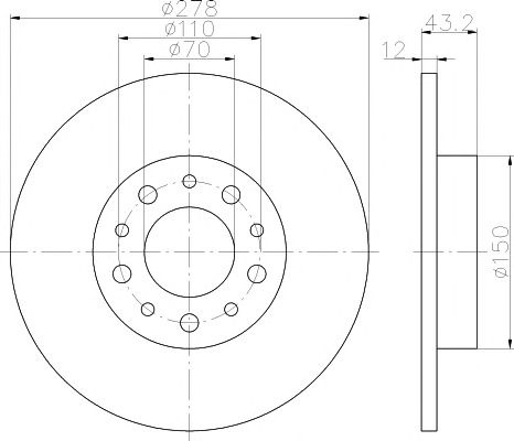 Disc frana plin punte spate FIAT 500X (334) (An fabricatie 09.2014 - ..., 95 - 170 CP, Diesel, Benzina, Benzina/Gaz petrolier (LPG)) - Cod intern: W20140834 - LIVRARE DIN STOC in 24 ore!!!