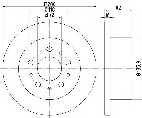 Disc frana plin punte spate FIAT Ducato III Minibus (250, 290) (An fabricatie 07.2006 - ..., 100 - 177 CP, CNG, Diesel) - Cod intern: W20140815 - LIVRARE DIN STOC in 24 ore!!!