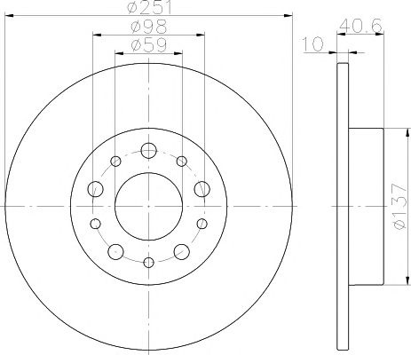 Disc frana plin punte spate FIAT Tipo Hatchback (356) (An fabricatie 03.2016 - ..., 95 - 131 CP, Diesel, Benzina) - Cod intern: W20141291 - LIVRARE DIN STOC in 24 ore!!!