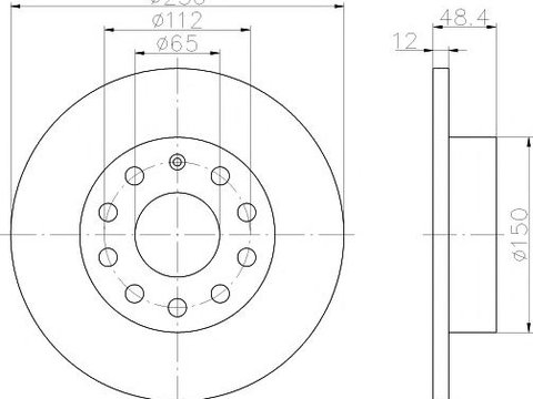 Disc frana plin punte spate SKODA Octavia II Hatchback (1Z3) (An fabricatie 02.2004 - 06.2013, 75 - 200 CP, Diesel, Benzina, Benzina/Etanol, (LPG)) - Cod intern: W20140564 - LIVRARE DIN STOC in 24 ore!!!