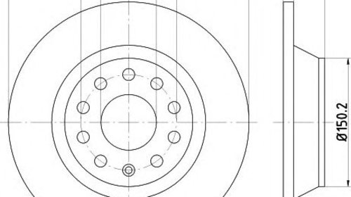 Disc frana plin punte spate VW Golf VI H