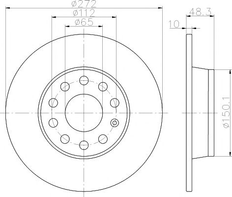 Disc frana plin punte spate (zincat) SEAT Leon II Hatchback (1P1) (An fabricatie 05.2005 - 12.2012, 86 - 265 CP, Diesel, Benzina, (LPG)) - Cod intern: W20140903 - LIVRARE DIN STOC in 24 ore!!!