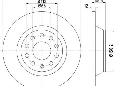 Disc frana plin punte spate (zincat) SKODA Octavia II Hatchback (1Z3) (An fabricatie 02.2004 - 06.2013, 75 - 200 CP, Diesel, Benzina, Benzina/Etanol) - Cod intern: W20140627 - LIVRARE DIN STOC in 24 ore!!!