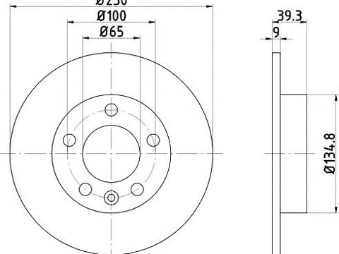 Disc frana plin punte spate (zincat) VW T-Cross (C11_) (An fabricatie 12.2018 - ..., 95 - 150 CP, Diesel, Benzina) - Cod intern: W20140251 - LIVRARE DIN STOC in 24 ore!!!