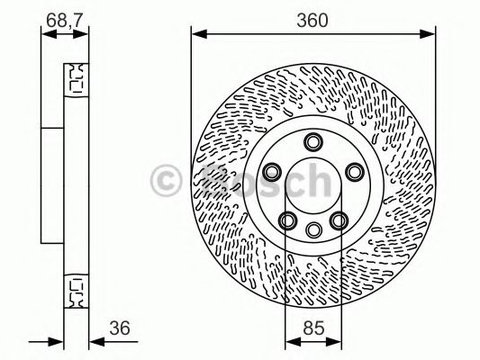 Disc frana PORSCHE CAYENNE (92A) (2010 - 2016) BOSCH 0 986 479 B13 piesa NOUA