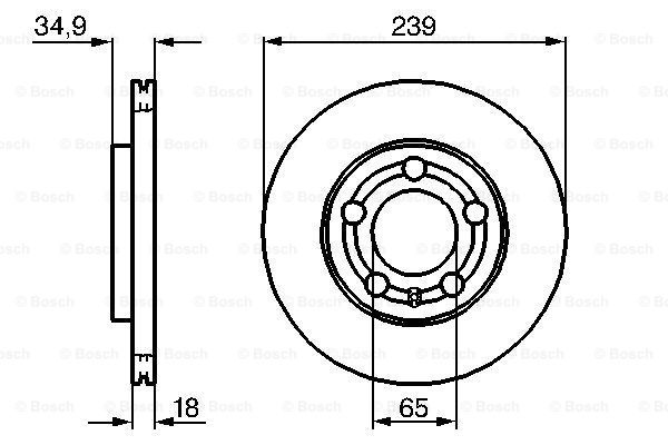 Disc frana punte fata (0 986 479 036 0986479036 BOSCH) SKODA,VW FABIA|FOX|POLO|POLO, POLO CLASSIC|SPACEFOX / SPACE CROSS, SPORTVAN, SURAN