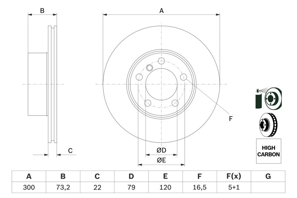 Disc frana punte fata (0 986 479 A18 0986479A18 BOSCH) BMW 1|3|4