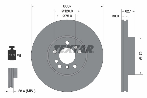 Disc frana punte fata (92107205 TEXTAR) BMW