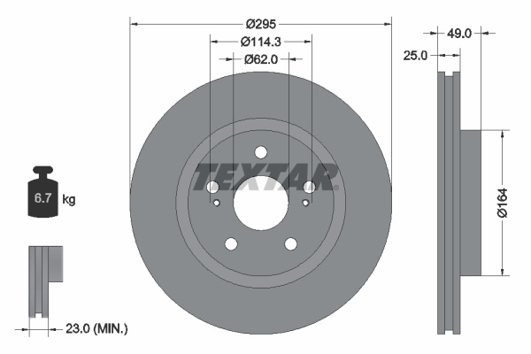Disc frana punte fata (92156503 TEXTAR) SUZUKI