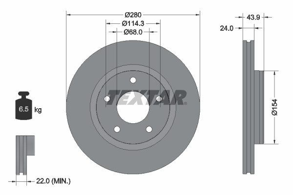 Disc frana punte fata (92232203 TEXTAR) INFINITI,NISSAN,NISSAN (DFAC)