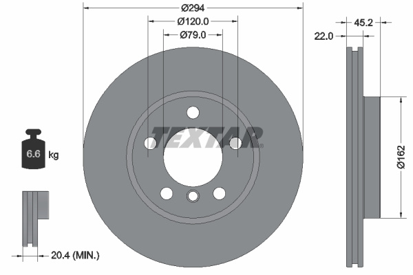 Disc frana punte fata (92277805 TEXTAR) MINI