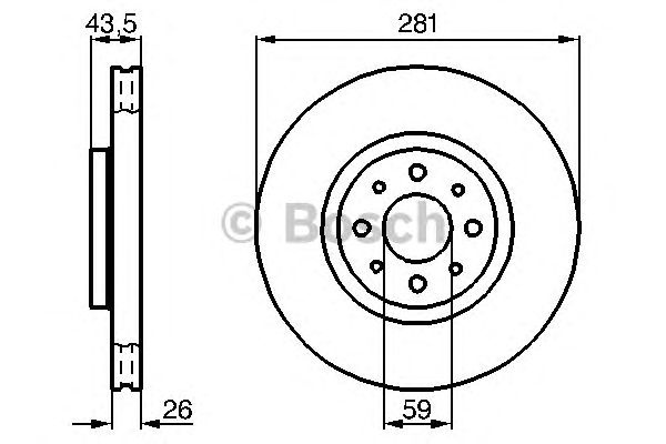 Disc frana punte fata ALFA ROMEO MITO 1,3-1,4/1,6 JTDM 08-18281 X 26 43,6 (mm) - Cod intern: W20270119 - LIVRARE DIN STOC in 24 ore!!!