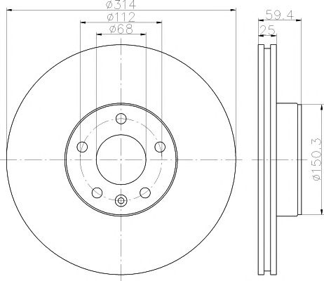 Disc frana punte fata AUDI A6 (4F2, C6) - Cod inte