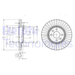 Disc frana punte fata (BG3430 DELPHI) DACIA,RENAULT