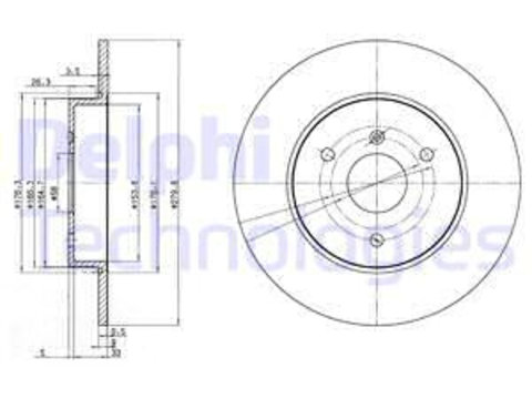 Disc frana punte fata (BG3526 DELPHI) SMART