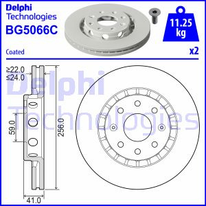 Disc frana punte fata (BG5066C DELPHI) CHEVROLET