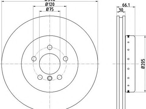 Disc frana punte fata BMW 5/6 F10/F11/F18 10-348 X 30 - Cod intern: W20010116 - LIVRARE DIN STOC in 24 ore!!!