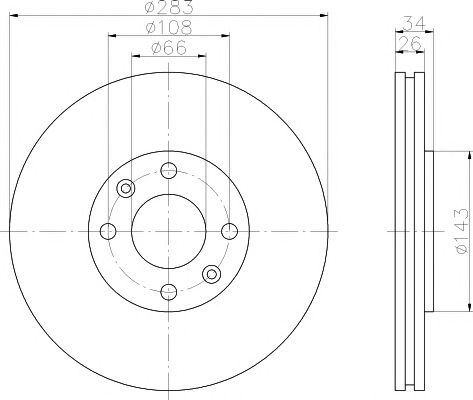 Disc frana punte fata CITROEN BERLINGO 08-/C5/XSARA/307/308 - Cod intern: W20057456 - LIVRARE DIN STOC in 24 ore!!!
