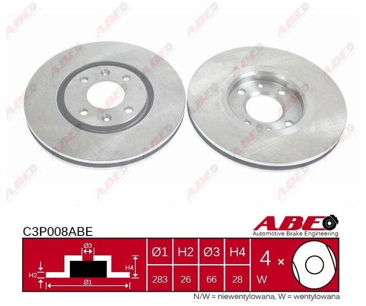 Disc frana punte fata CITROEN XANITA; PEUGEOT 406 