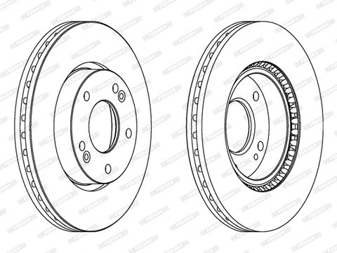 Disc frana punte fata (DDF1619C FERODO) HYUNDAI,HYUNDAI (BEIJING),KIA