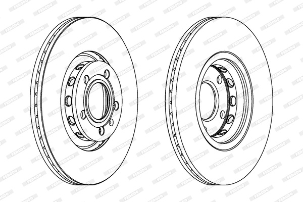 Disc frana punte fata (DDF1706 FERODO) AUDI,SEAT,SKODA,VW 100|100, 500|100, A6, A6 / S6|A4|A4, A4 / S4|A6, A6 / S6|EXEO|PASSAT|SUPERB