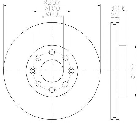 Disc frana punte fata FIAT PUNTO EVO (199) MAXGEAR: 19-1063