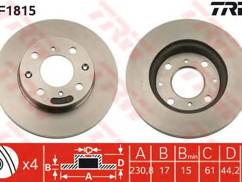 Disc frana punte fata HONDA CIVIC/CRX/INSIGHT 1,0-1,6 83-05231 X 17 61 (mm) - Cod intern: W20009197 - LIVRARE DIN STOC in 24 ore!!!