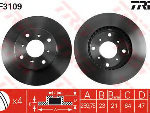 Disc frana punte fata HONDA PRELUDE - Cod intern: W20009324 - LIVRARE DIN STOC in 24 ore!!!