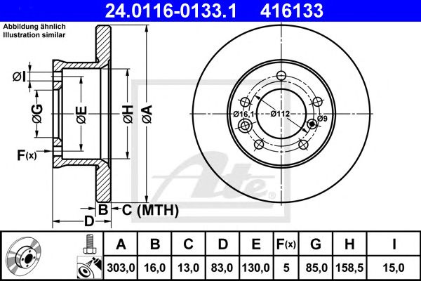 Disc frana punte fata MERCEDES CLASS G W460/W461/W