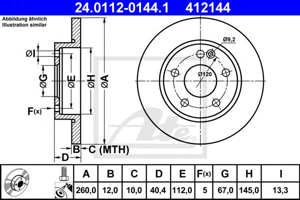 Disc frana punte fata MERCEDES W168 97-04260 X 12 - Cod intern: W20295451 - LIVRARE DIN STOC in 24 ore!!!