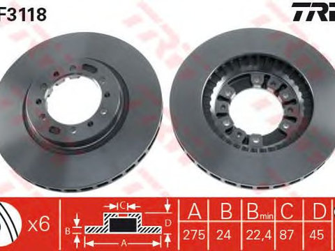 Disc frana punte fata MITSUBISHI - Cod intern: W20009325 - LIVRARE DIN STOC in 24 ore!!!