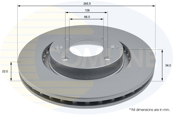 Disc frana ~ punte fata Peugeot 1007 2005 2006 2007 2008 2009 2010 2011 2012 2013 2014 2015 2016 2017 2018 2019 2020 2021 2022 2023 2024 ~ ADC1518V ~ COMLINE