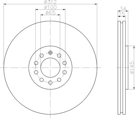 Disc frana punte fata SEAT IBIZA V ST (6J8, 6P8) M